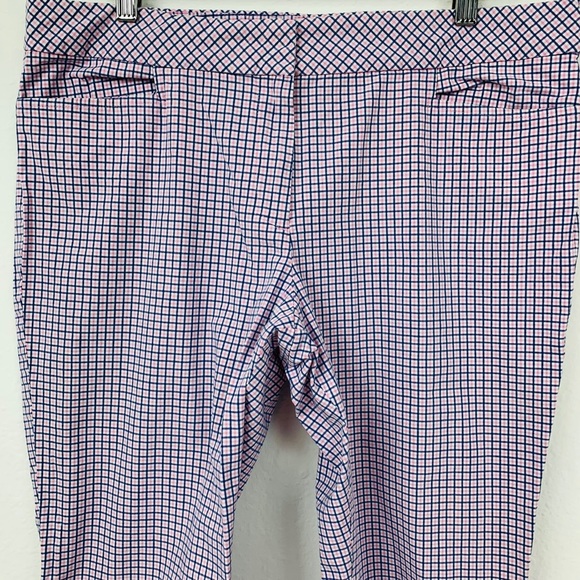 Talbots / Blue Pink Square Pattern Capri - Picture 2 of 8